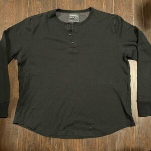 Express Black Long Sleeve Henley Shirt